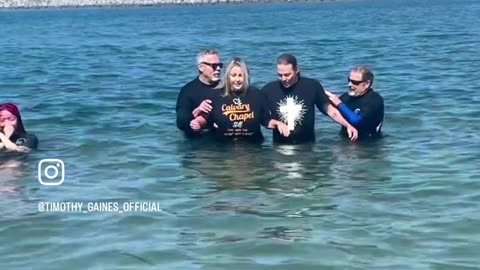 Timothy and Brandee Gaines Baptism at Pirates Cove. June 17th, 2023