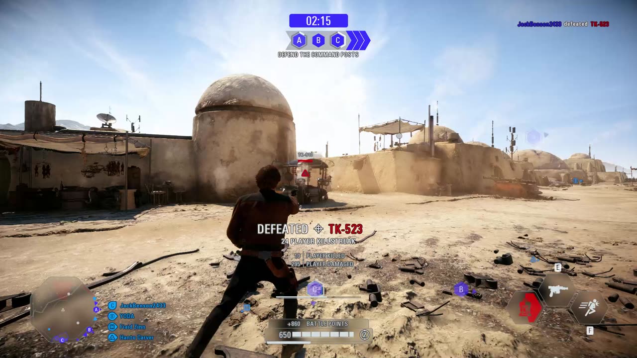 SWBF2 2017: Instant Action Mission (Defend) Rebel Alliance Mos Eisley Gameplay