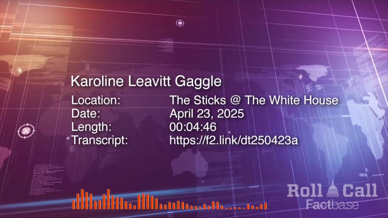 Press Briefing: Karoline Leavitt Gaggles with Reporters at The White House - April 23, 2025