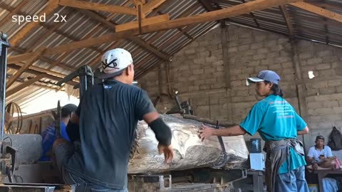 Very large wood cutting process