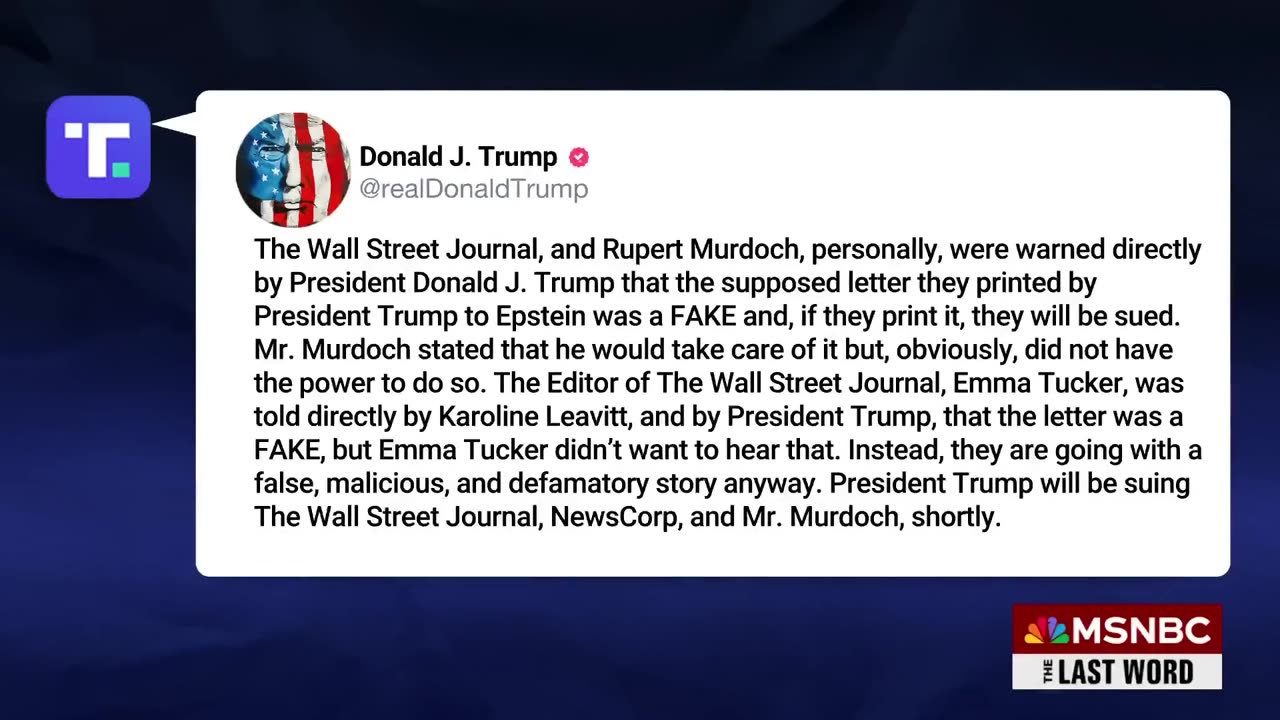 Vance wants the WSJ to publish the potentially damaging letter that Trump wrote to Epstein.