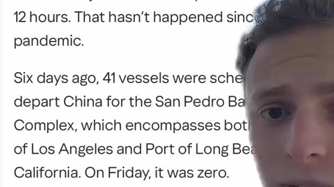 BREAKING- No ships have left China for the West Coast as supply chain issues deepen.