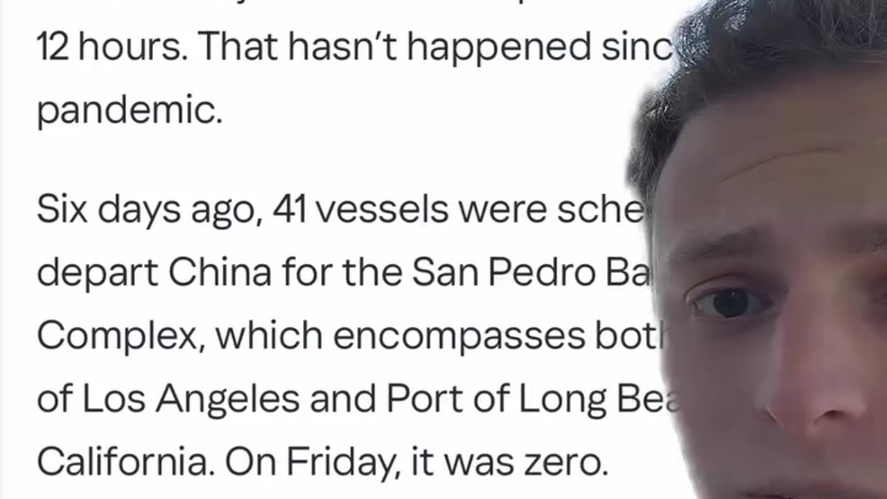 BREAKING- No ships have left China for the West Coast as supply chain issues deepen.