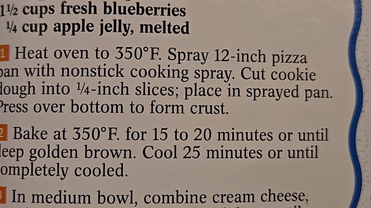 Recipe for 4th of July Cookie Pizza