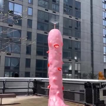BREAKING: New York erects a 10-foot-tall pink "Foot Fountain"