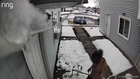 Brother Gets Instant Karma as Snow Dumps on Him