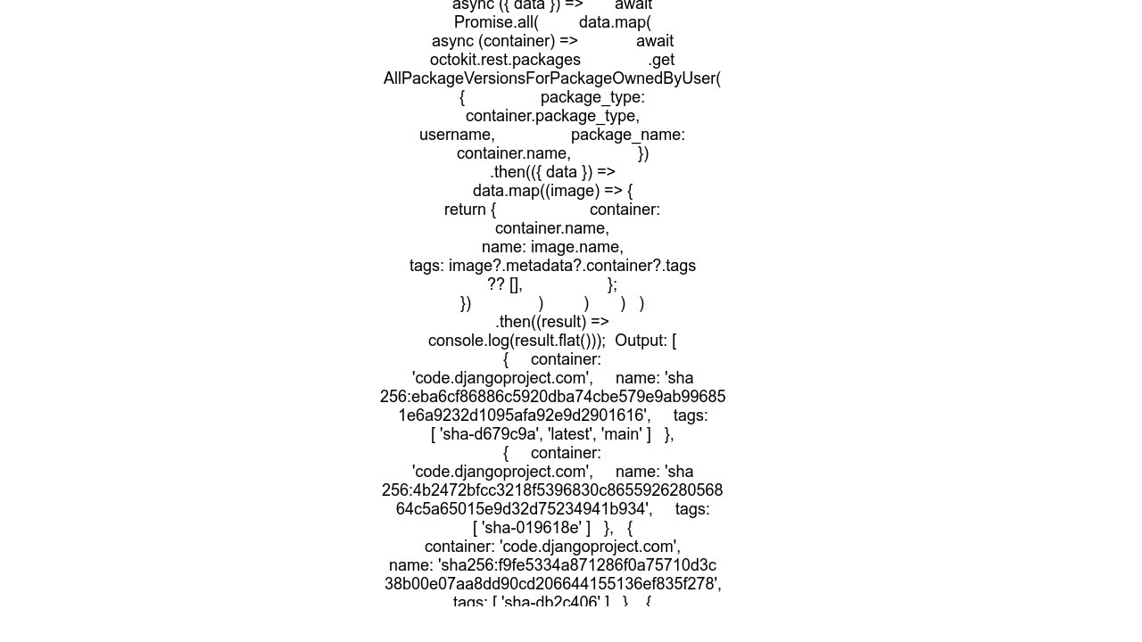 How to list all images from an account in GitHub Container Registry