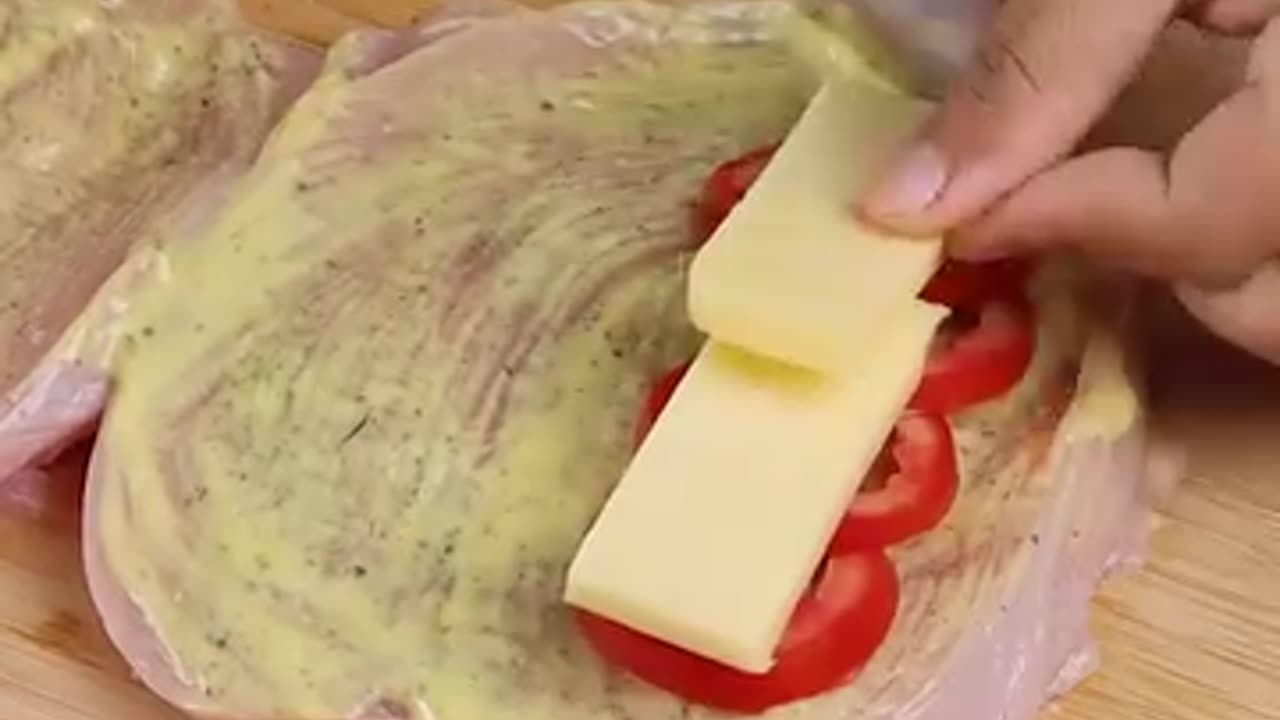 Chicken fillet stuffed with vegetables