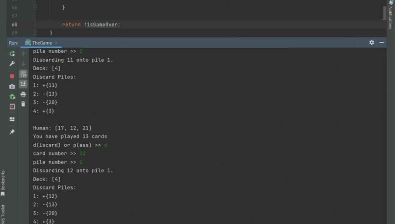 Student Work(Assignment )|GCIS-124 Java Project:Terminal-Based Card Game Part 2 in Java Output |RIT
