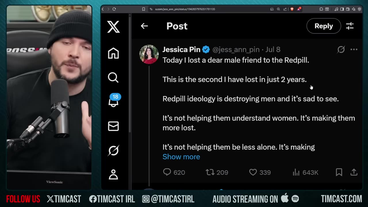 Liberal Woman FURIOUS Her Male Friend Went REDPILL, The Male Feminist IS OVER