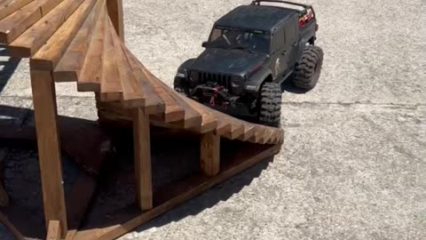 RC Car Climbs Up Spiral Staircase