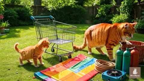 Mama Cat Trims Fur on the Farm and Makes Tiger Hat For Kittens At Home🐾🎩🐯_25