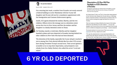 AOTR Elevates DAYRA, 6 YO Girl deported from NYC.