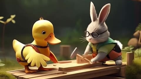 Duck and Rabbit’s Brave Rescue 🦆🐰 | A Heartwarming Forest Adventure #shorts #viralshorts