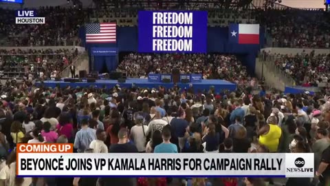 OCTOBER 25 2024 Beyoncé joins Vice President Kamala Harris for campaign rally in Houston, Texas