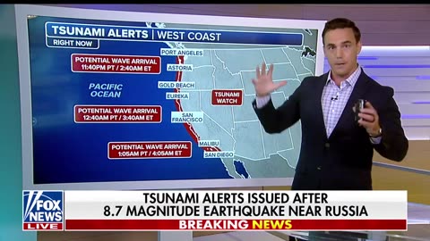 BREAKING: Tsunami alerts triggered for entire US West Coast after massive 8.7 quake