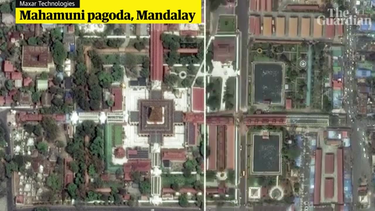 Before and after satellite images show devastation caused by Myanmar earthquake