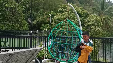 Walking to Lake Toba