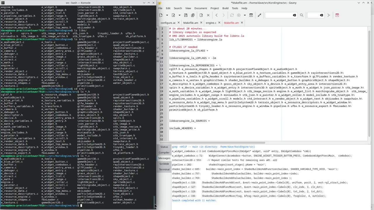 GNU Autotools applied to KORSEngine