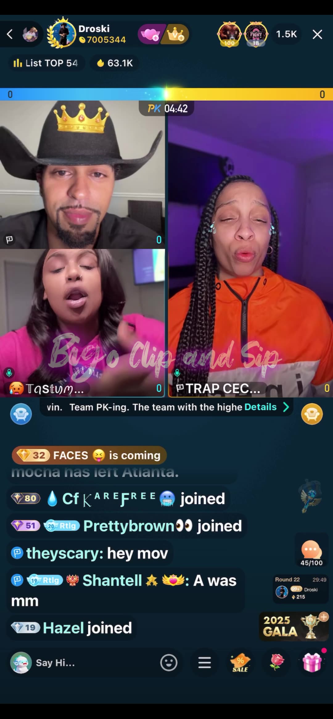 Team pk Droski CeCe Mocha trolling vs roasting 12/10/25 #bigoclipandsip