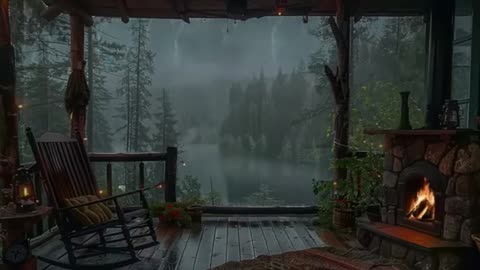 Intense Rain & Fire Crackling Sounds for Deep Sleep, Meditation, and Concentration