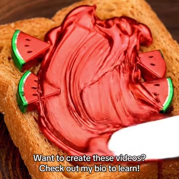 Spreading watermelons on toast #oddlysatisfying #asmrvideo #asmr