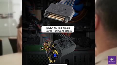 J&D 15 Pin SATA Power Extension Cable (3Pack), Sata Male to Female Cable, Sata P