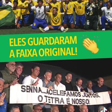 Jogadores da Seleção Brasileira de 1994 lembram dos 30 anos do TETRA com faixa do Senna