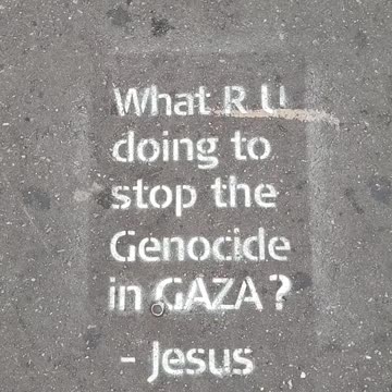 What are you doing to stop the Israel-USA HOLOCAUST against Palestinians?