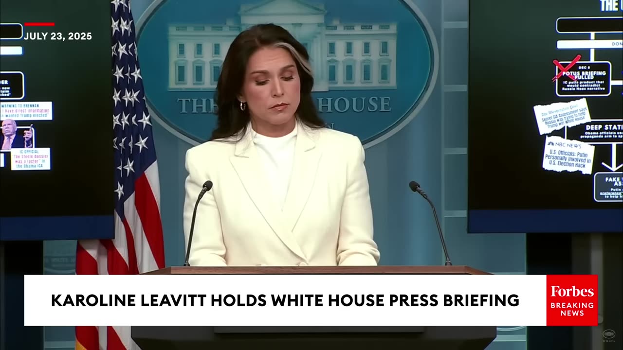 BREAKING_ Tulsi Gabbard Joins White House Press Briefing After Bombshell Accusation Against Obama