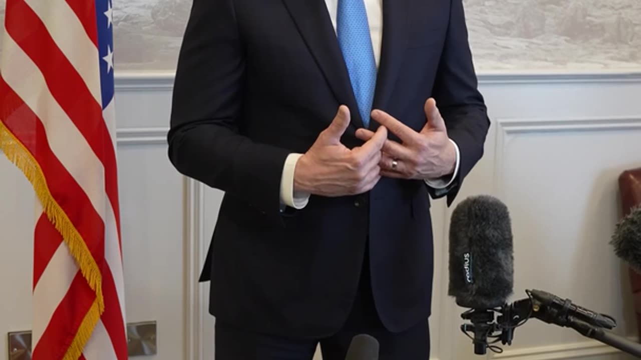 Secretary of State Marco A. Rubio delivers remarks to the press in Shannon, Ireland.