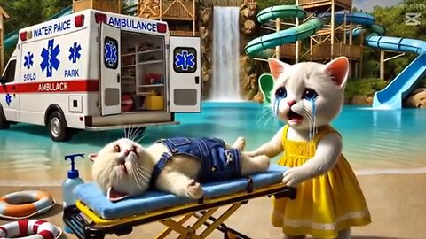 Kitten’s Accident at the Water Park While Swing