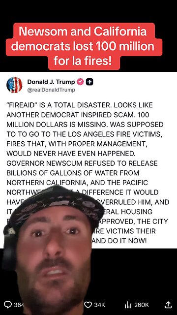 Newsom loses 100 million for La fires!