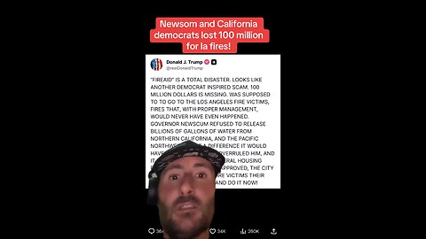 Newsom loses 100 million for La fires!