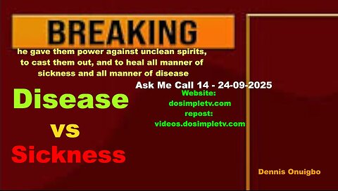 Difference between sickness vs disease. Ask Me Call 14/100 || 24-09-2025 || DosimpleTV