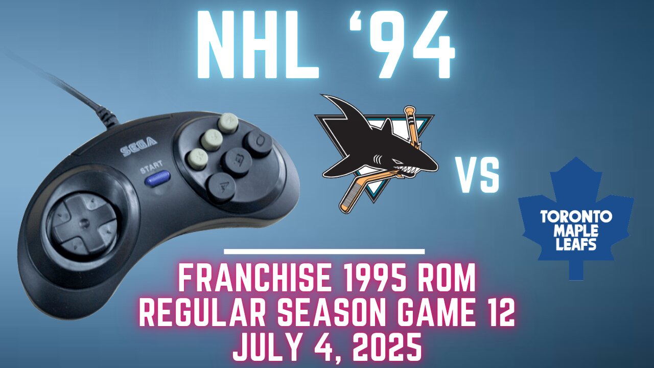 NHL 94 Franchise League (1995) - Sharks (Len) at Maple Leafs (kaze) {Genesis} Game 12