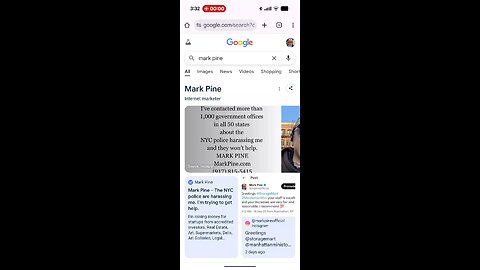 Mark Pine Google search on September 18, 2025.