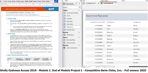 Shelly Cashman Access 2019 | Module 1: End of Module Project 1| Competitive Swim Clubs, Inc. (2025)
