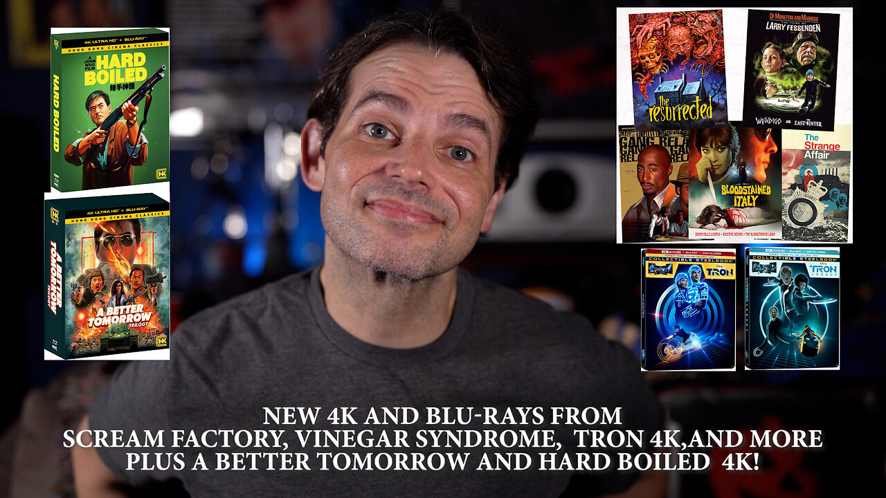 New Releases from Scream Factory, Vinegar Syndrome, also Tron 4K, Plus John Woo in 4K!