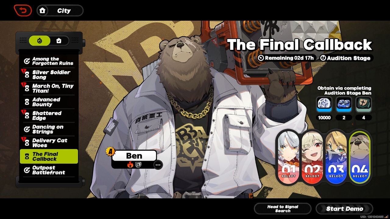 Ben - Test out - Final Callback Event - Zenless Zone Zero v1.6