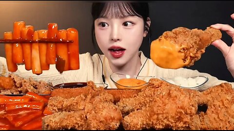 Crispy Fried Chicken, Fried Rice Cake