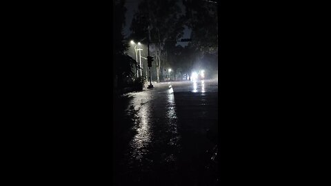 indian street night view Rainey weather