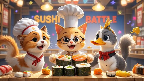 The Cutest Sushi Battle You’ll Ever See! 🐶👶🐱 | Pawfect Parade