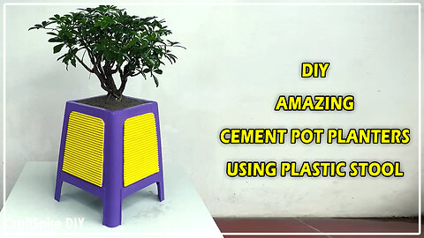 DIY Amazing Cement Pot Planters Using Plastic Stool 🪴 | Unique Garden Idea for Home 🏡✨
