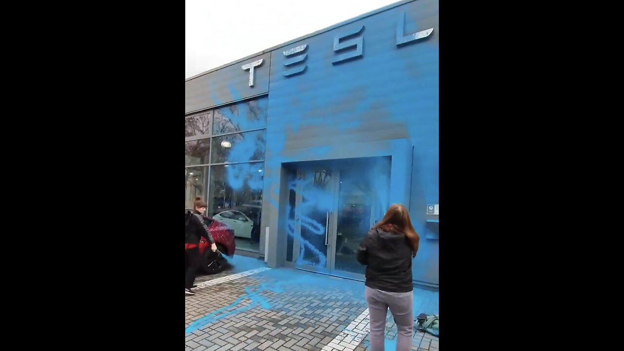 TESLA DEALERSHIP👩🎤🏪🚘📸 VANDALIZED IN GERMANY🇩🇪🚖🧑🎤🏪💫