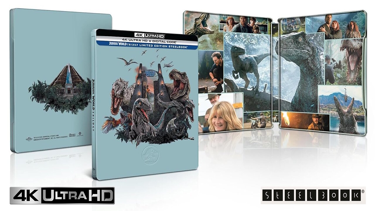 Jurassic World Trilogy [Limited Edition Steelbook 4K UHD] Remastered in Dolby Vision & Atmos