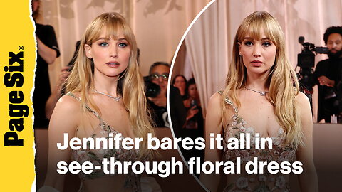 Jennifer Lawrence bares it all in see-through floral dress at Golden Globes