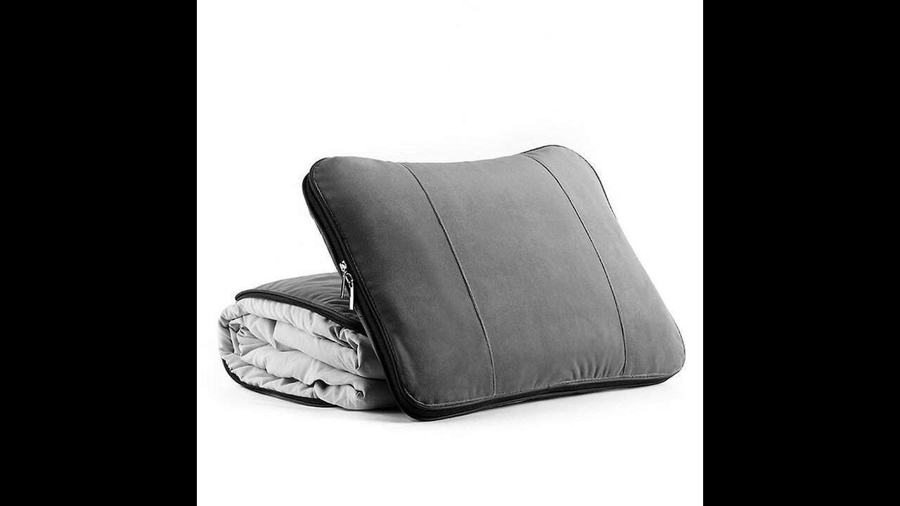 2-in-1 Lumbar Support Pillow with Blanket, for Car, Office, Library, Airplane