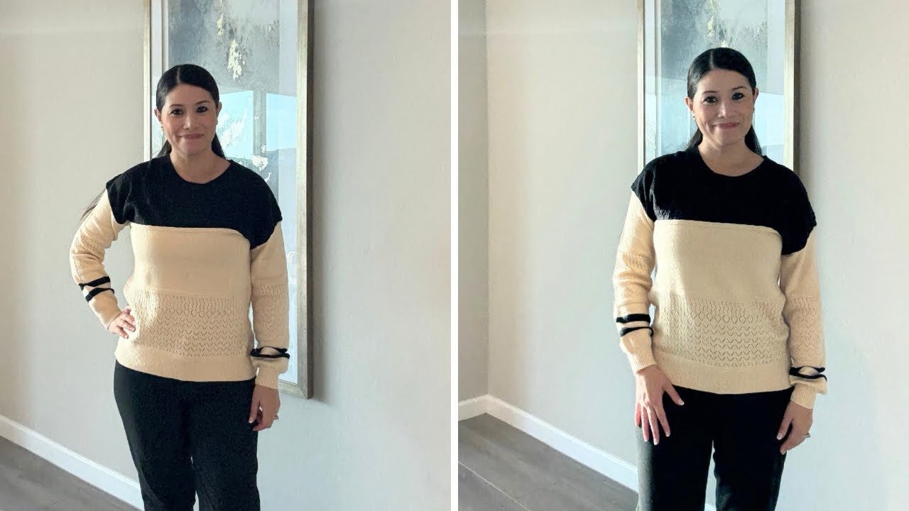 Lightweight sweater two tone @zeagoo_official