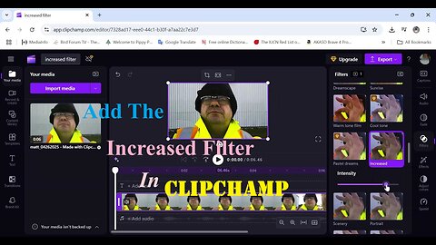 Add The Increased Filter In Clipchamp